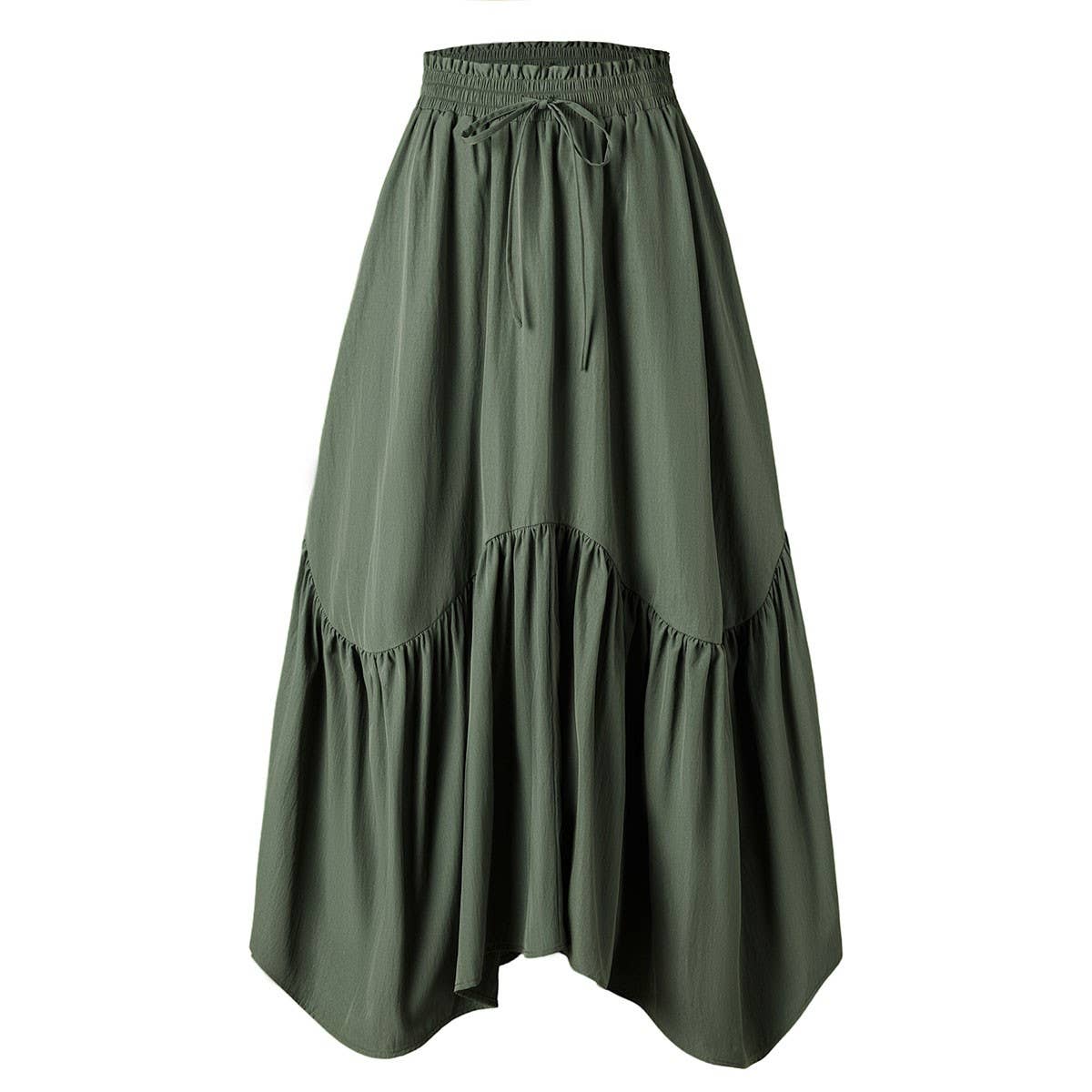 Wave Tie Adjustable Skirt Long Swing Skirt_Cwbss0417