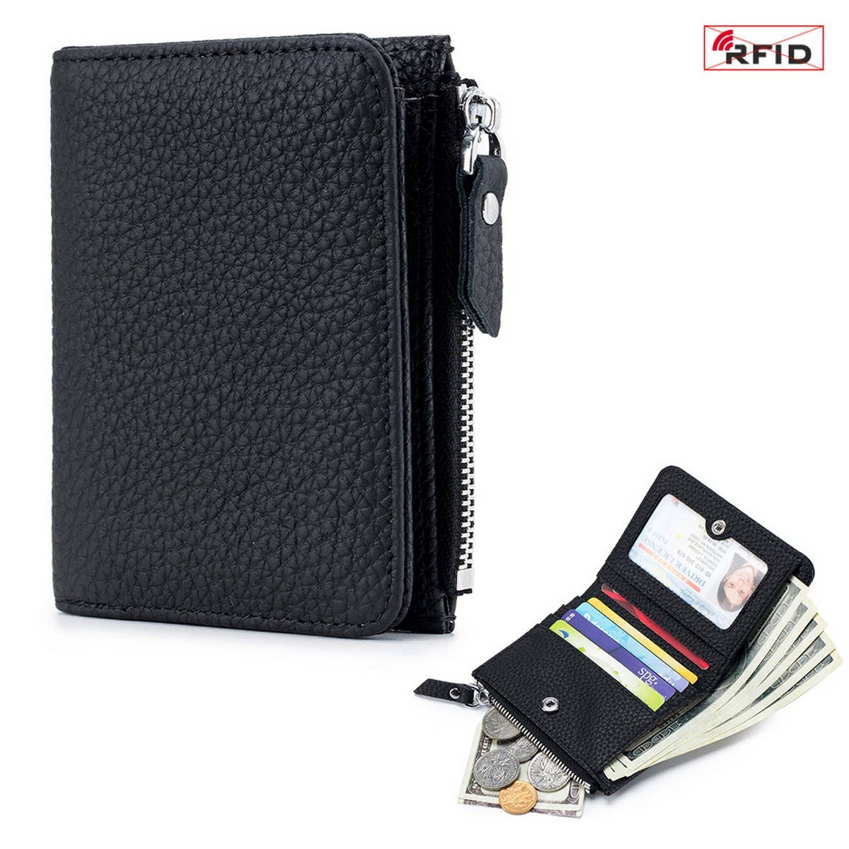 Ultra-Thin Short Card Holder Genuine Leather Wallet_Cwab3704