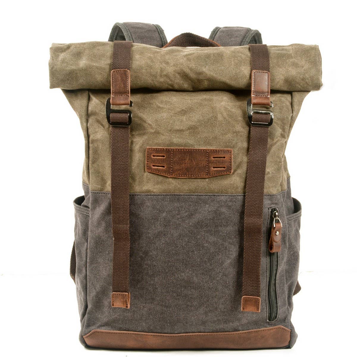 Vintage Waxed Canvas Hiking Backpack_Cwab5525