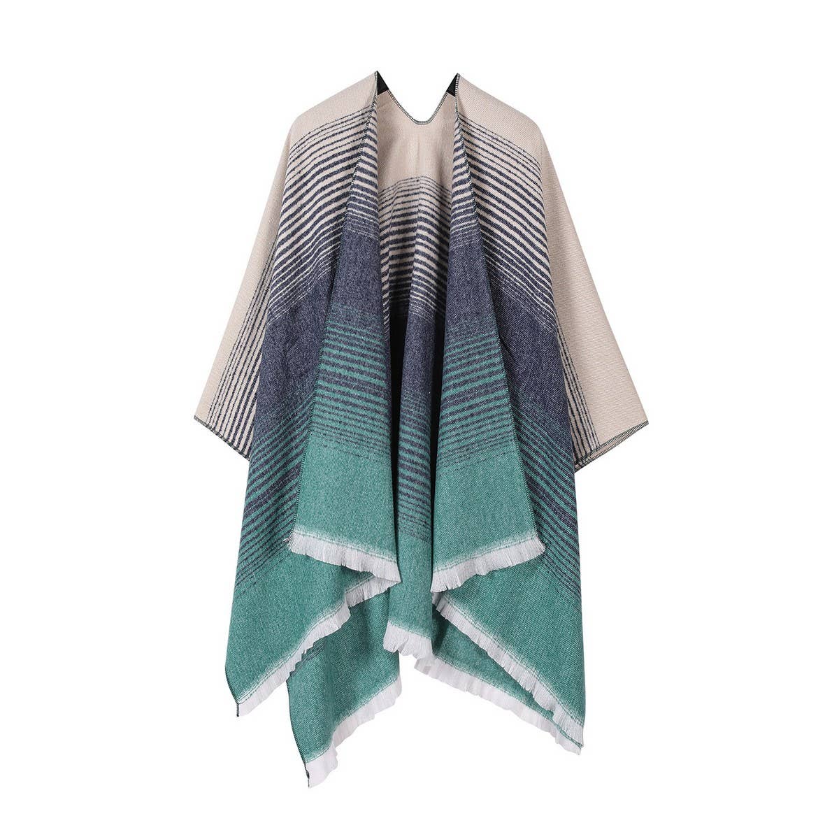 FAUX CASHMERE SHAWL GRADIENT SCARF SHAWL CAPE_CWASC2256