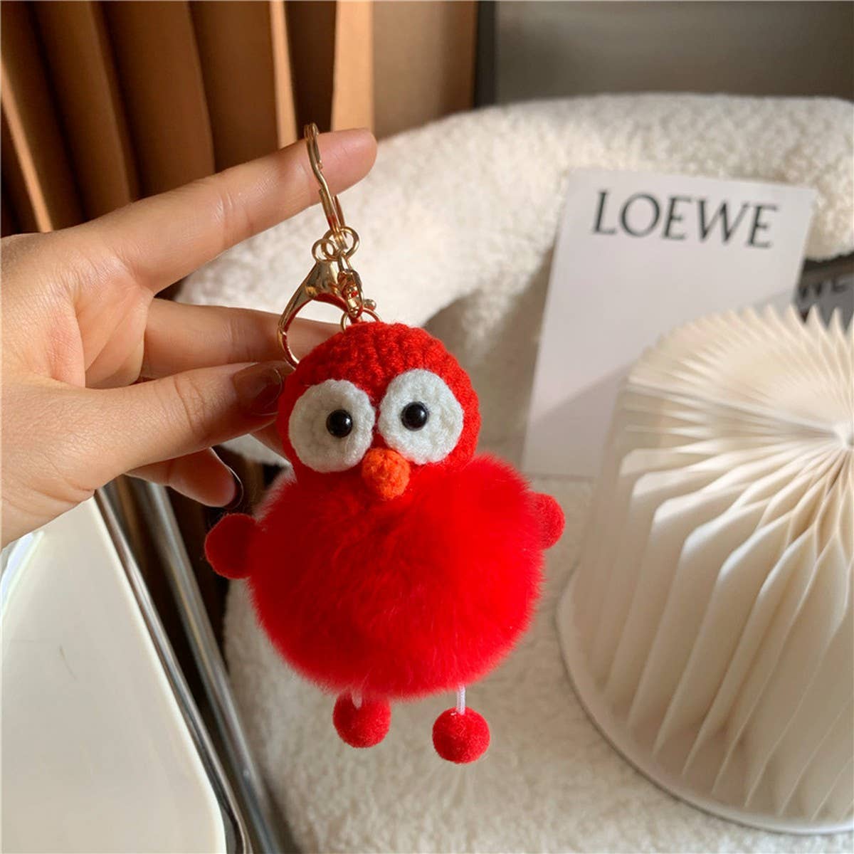 CUTE SMALL WOOL PLUSH BAG PENDANT CAR KEYCHAIN_CWMM2510