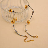 Two-Tone Gold Silver Stainless Steel Necklace_Cwmm8878