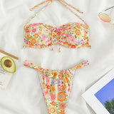 PRINTED HALTERNECK BIKINI TWO PIECE SWIMSUIT_CWMW0730