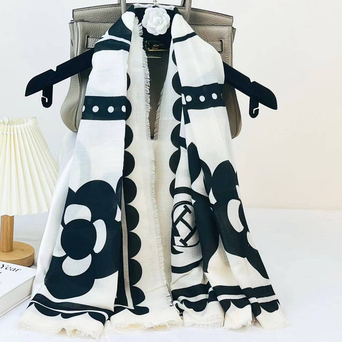 BOLD FLORAL ANIMAL SILK BLEND WRAP_CWASC0890