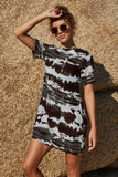Tie Dye Gradient Round Neck Short-Sleeved Dress