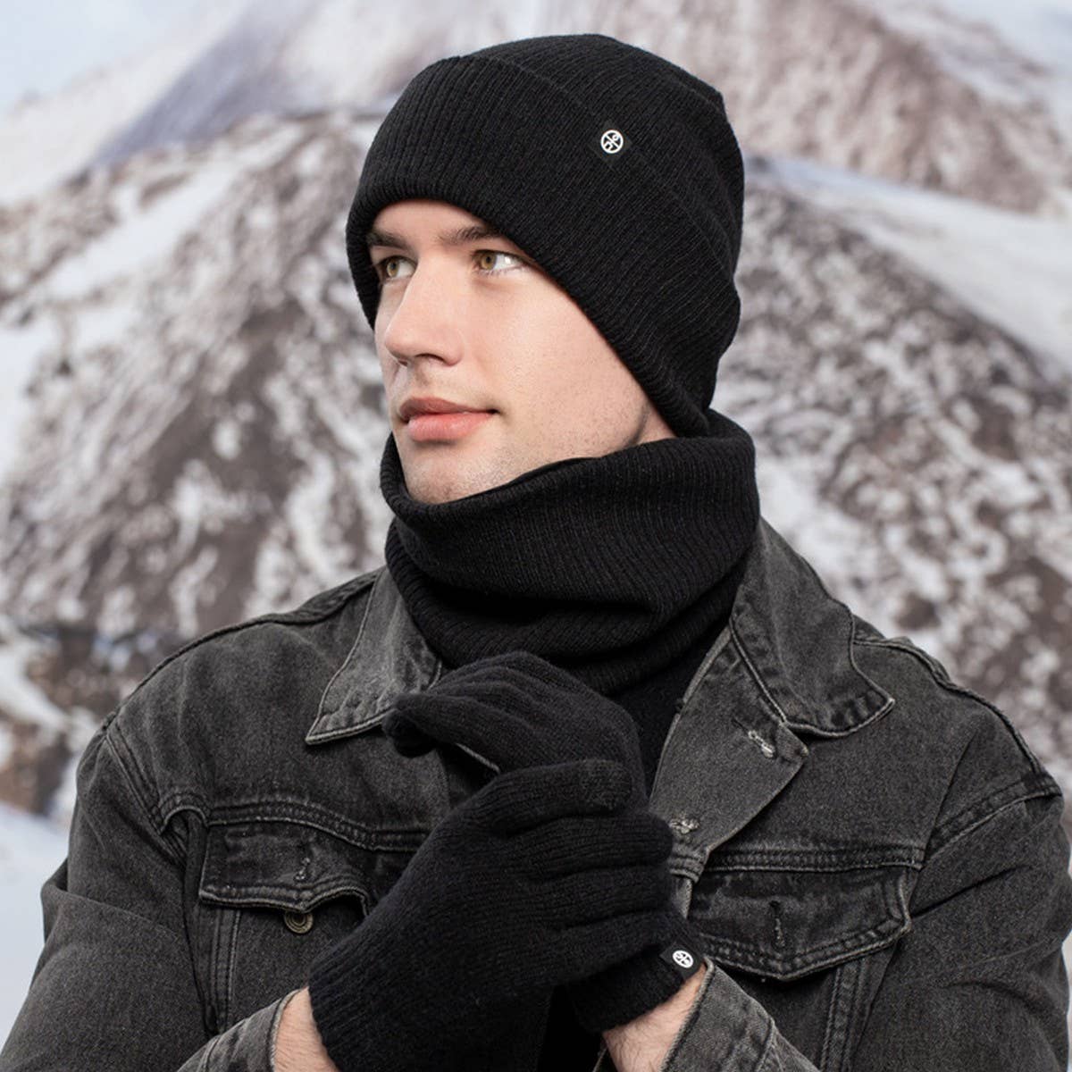 Winter Warm Wool Hat Scarf Gloves Three-Piece Set_Cwmm2774
