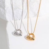 DESIGN HEART TITANIUM STEEL NECKLACE_CWMM5580