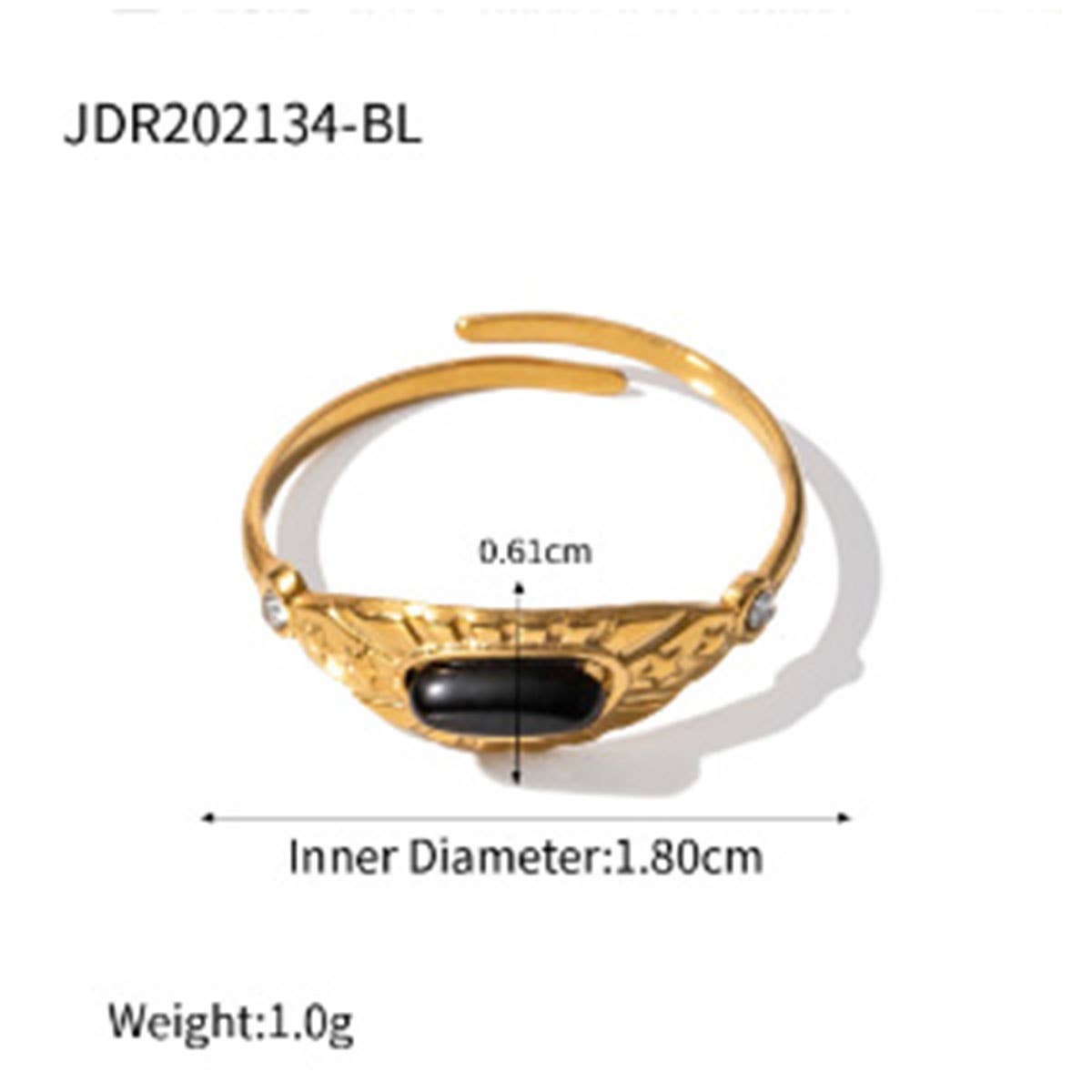 STAINLESS STEEL SNAKE NATURAL STONE RINGS_CWAJE0628