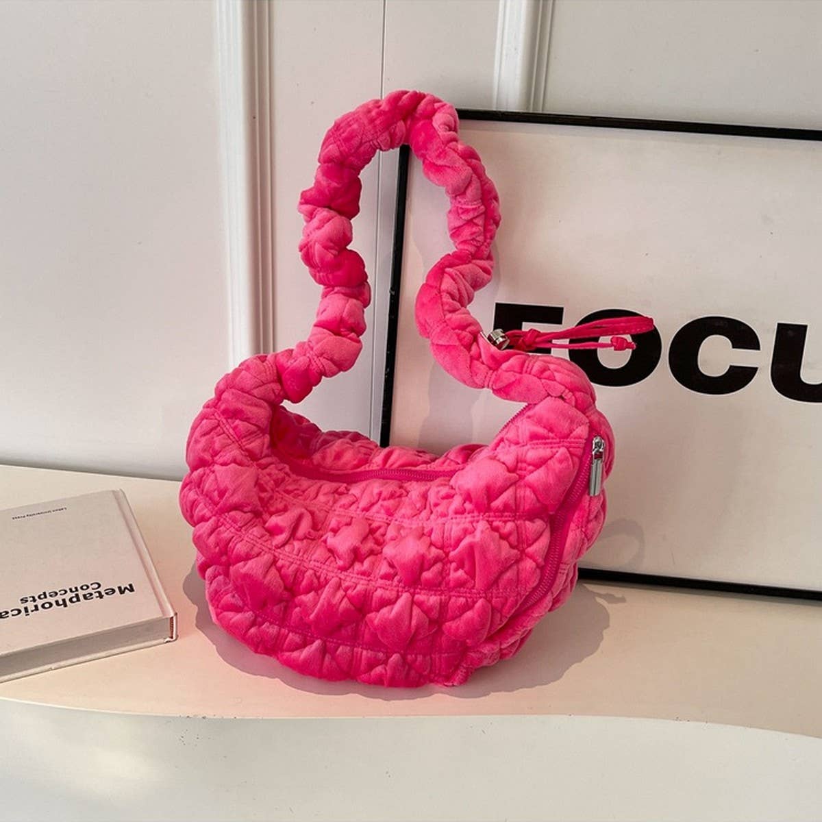 PLUSH VELVET CLOUD BAG WOMEN LARGE SHOULDER TOTE_CUAB00563