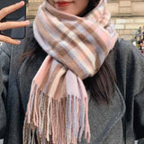 Thick Plaid Scarf Long Winter Warm Tassel Shawl_Cwasc1102