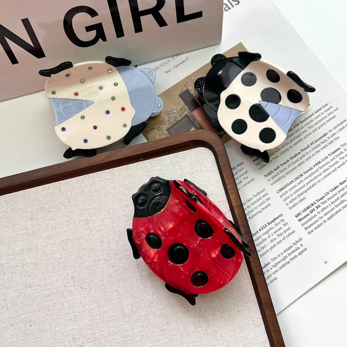 NEW LADYBUG ACETATE HAIR CLIP FOR CHIC HAIRSTYLES_CWAHA5721