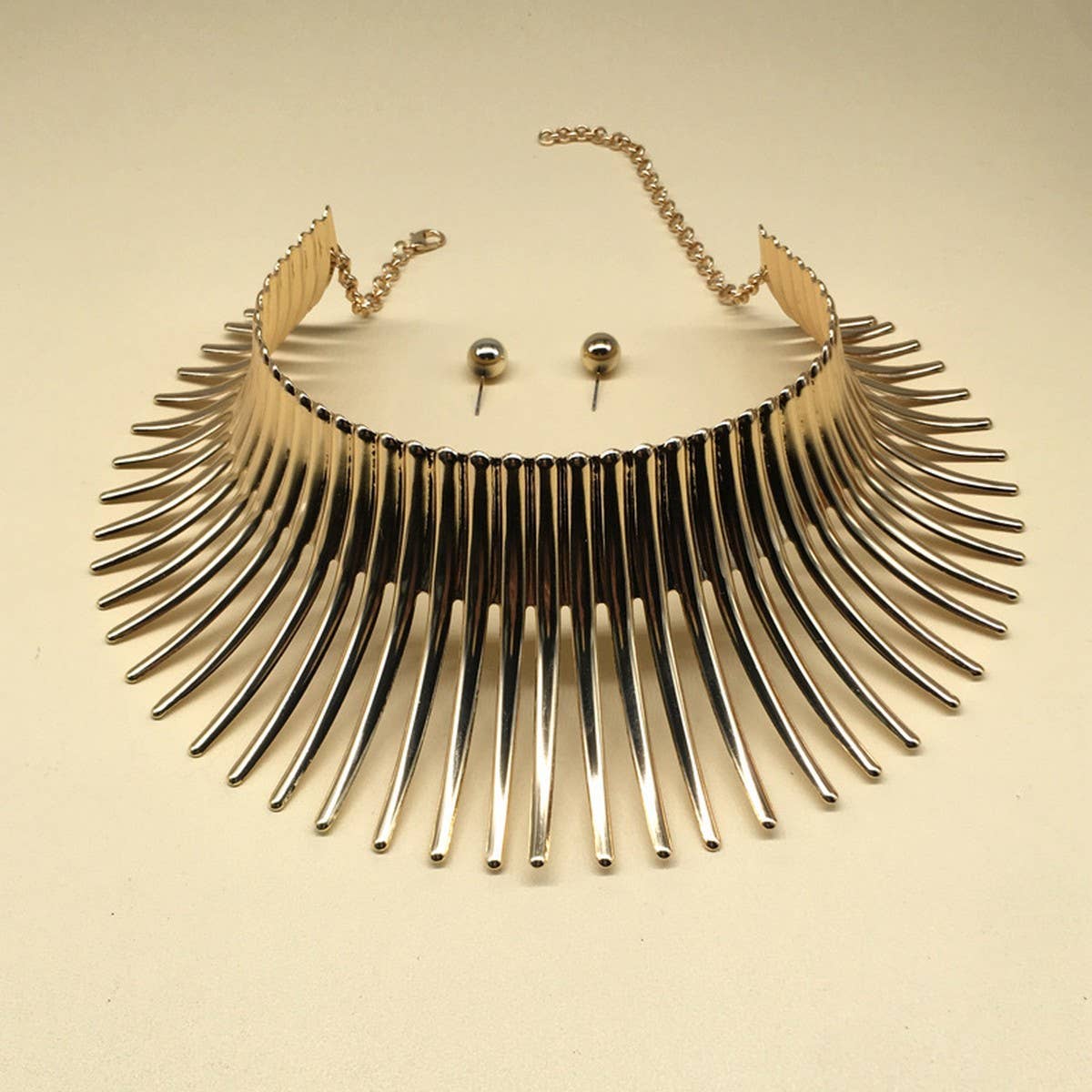 METAL FLOWER PUNK FASHION NECKLACE SET_CWMM4927