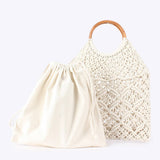 MESH BEACH BAG WITH HANDLES TOTES WITH MESH_CWAB4669