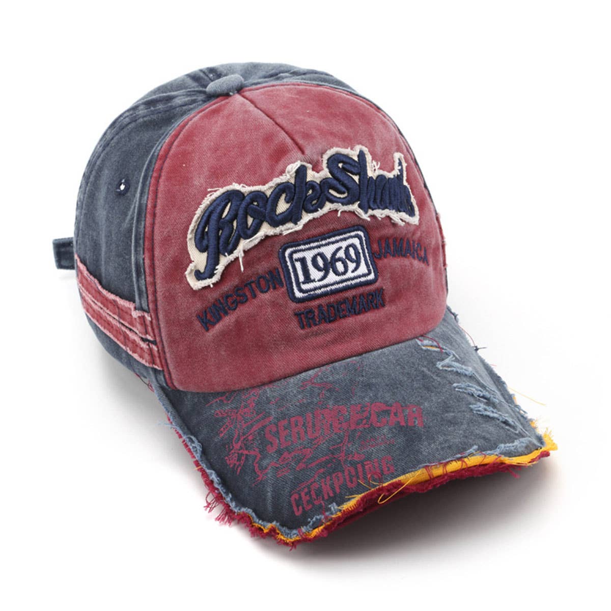 Vintage 1969 Distressed Embroidered Baseball Cap Cwah1259