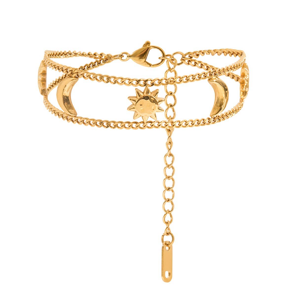 CLASSIC 18K GOLD SUN MOON STAINLESS BRACELET_CWAJE4712