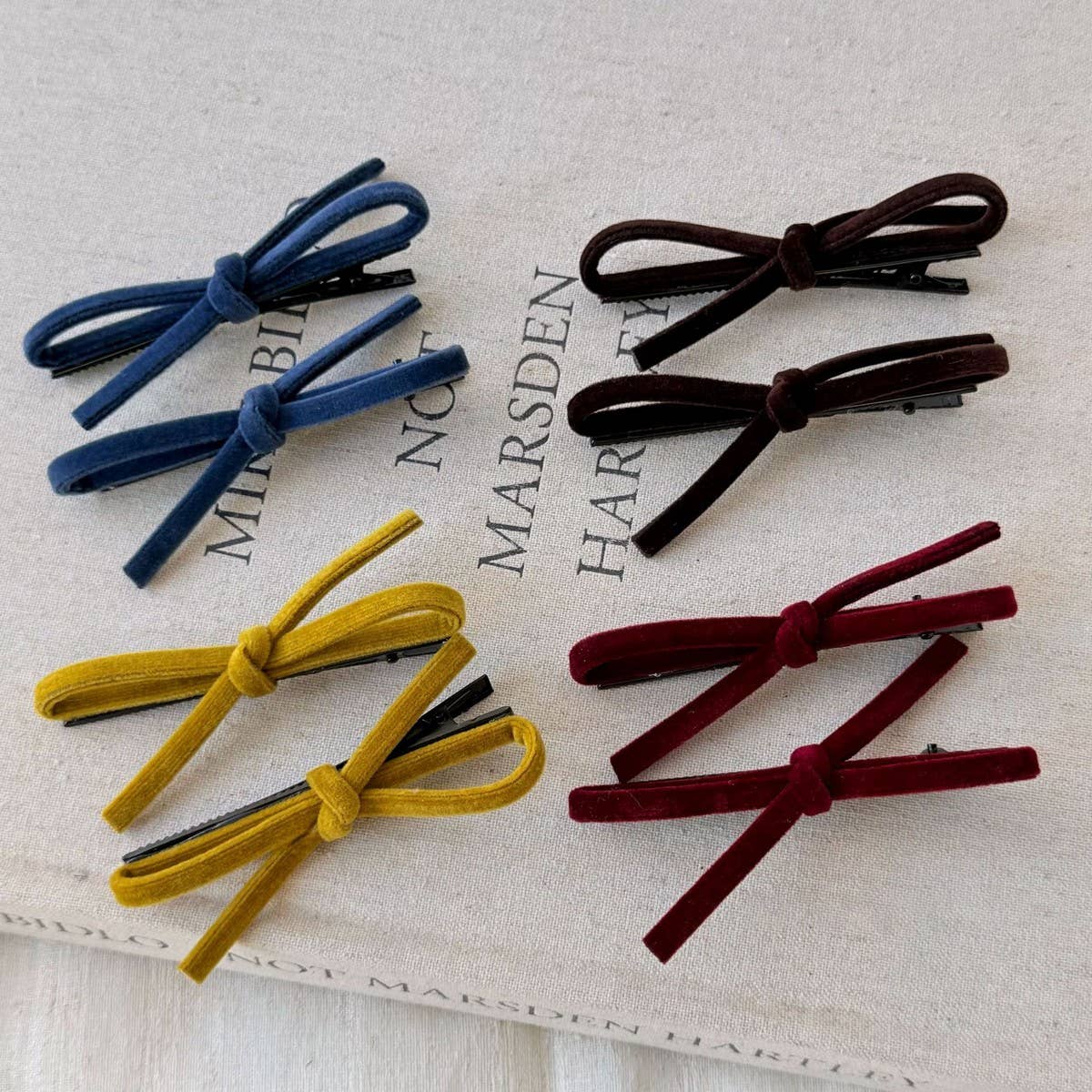 Velvet Bow Side Hair Clip Princess Design_Cwaha08048