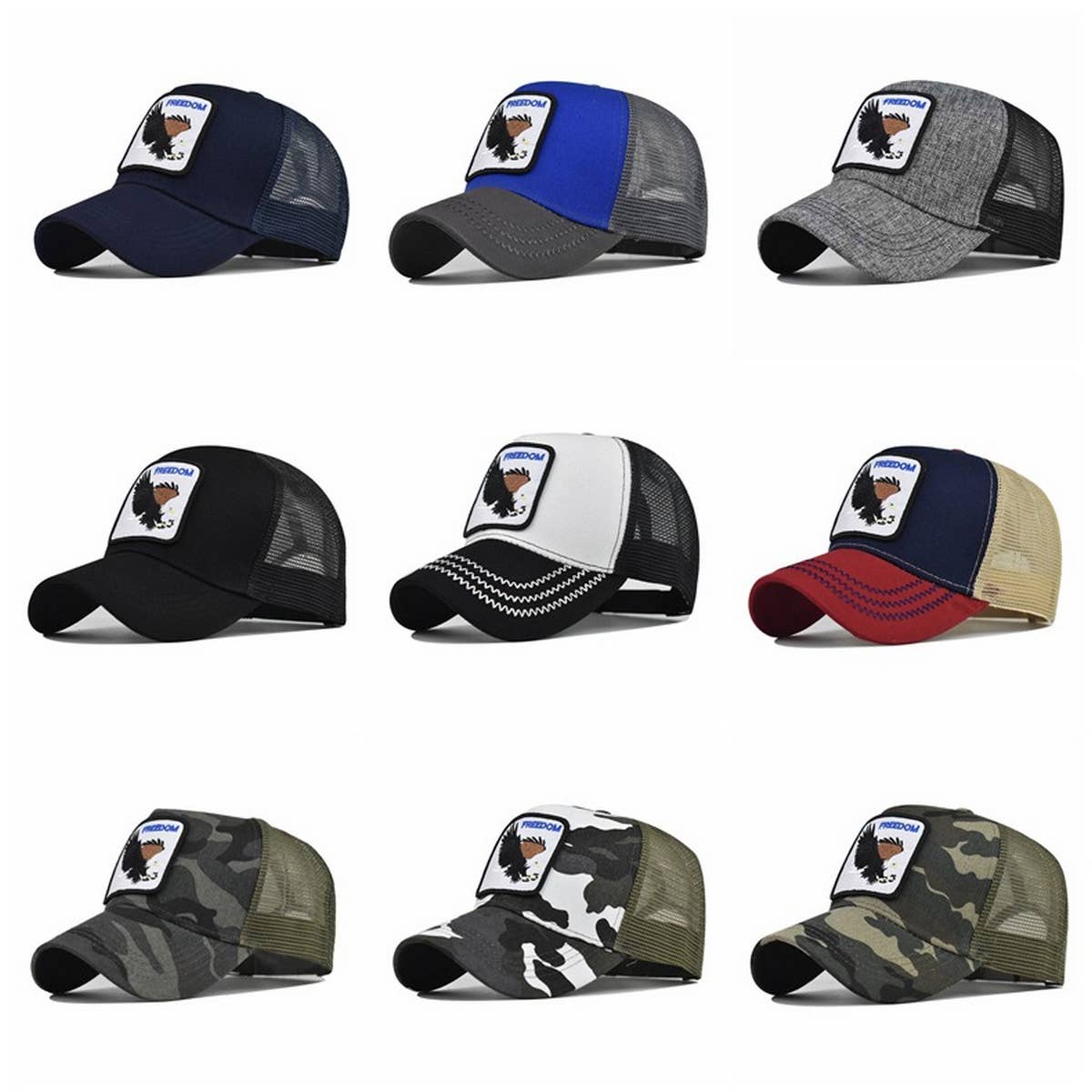 SUMMER NEW ANIMAL EMBROIDERED MESH TRUCKER HAT_CWAH1361