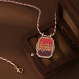 COLORFUL BRAIDED ZIRCONIA PENDANT NECKLACE_CWMM3893