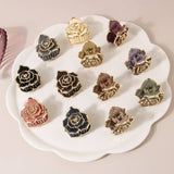 Sweet Rose Flower Hair Claw Small Elegant_Cwmm4981