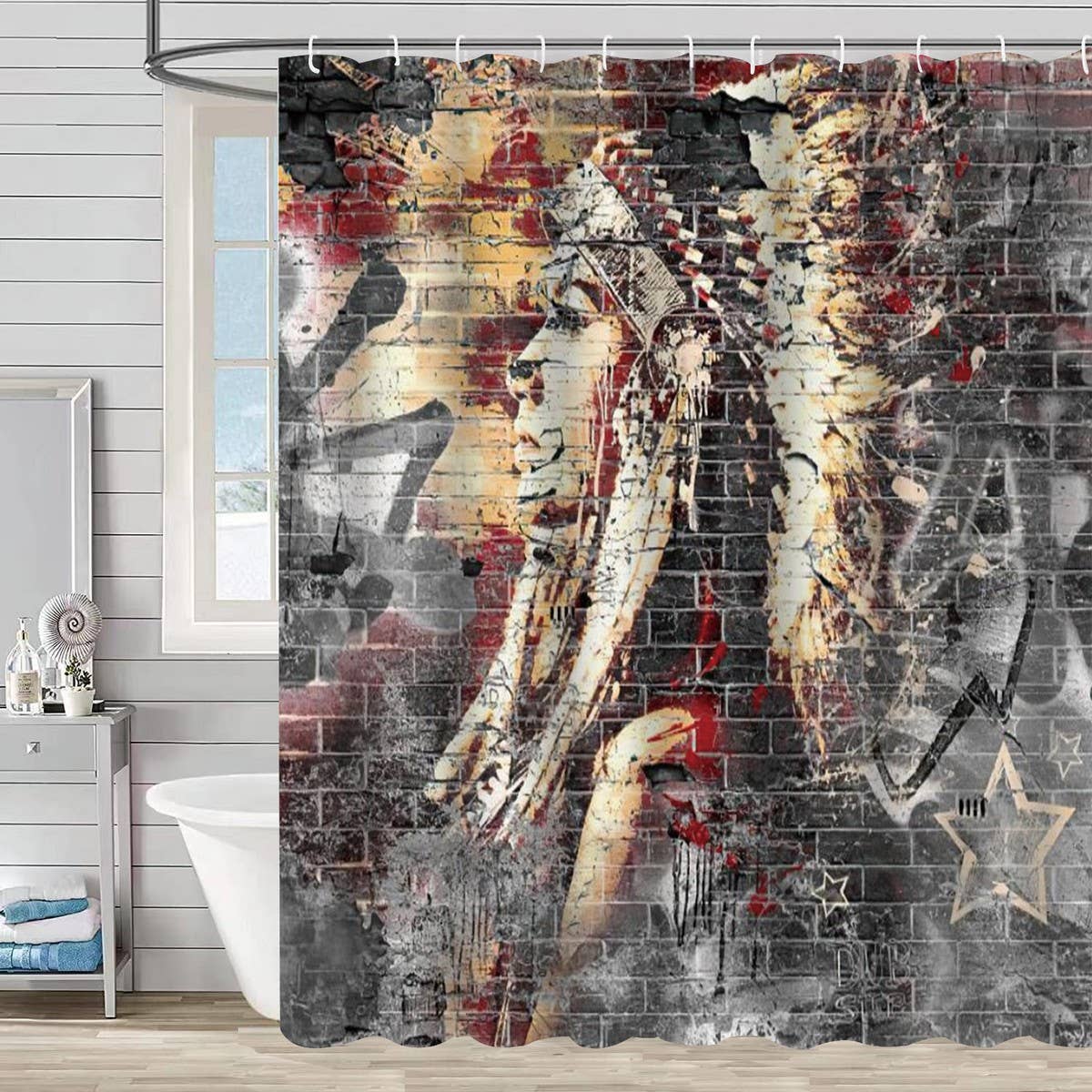 DIGITAL PRINTING BATHROOM SHOWER CURTAIN_CWMM1788