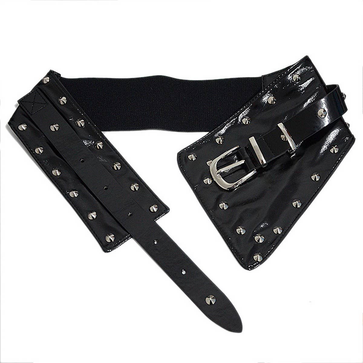 NEW CASUAL PUNK RIVETS DECORATED WIDE GIRDLE_CWABE0496