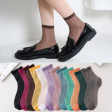 STRIPE MESH SOCKS FOR WOMEN MID TUBE TIDE SOCKS_CWMS054