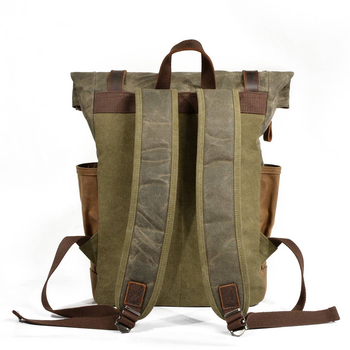 Unisex Waxed Canvas Travel Laptop Backpack_Cwab5531
