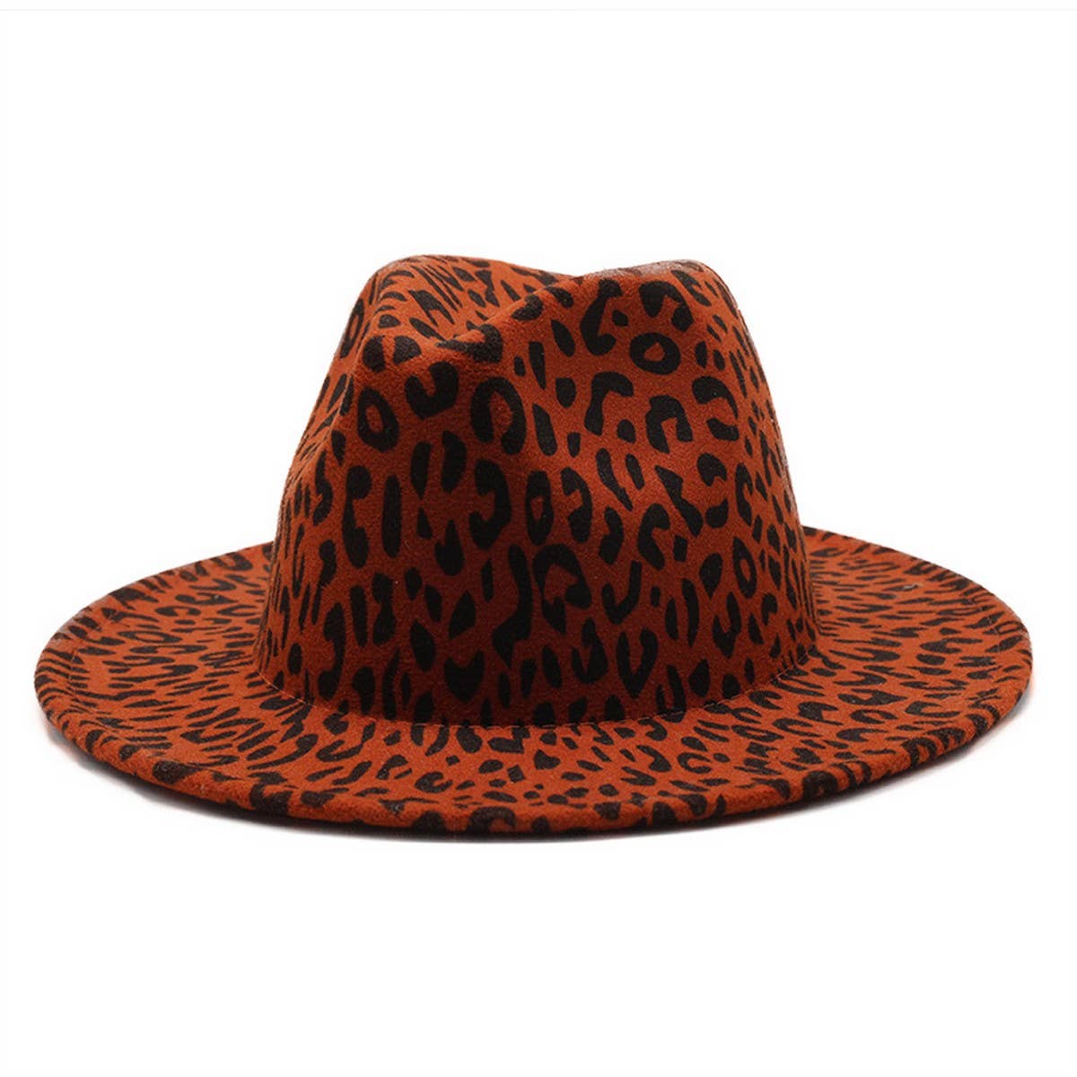FEDORA HAT LEOPARD PRINT HAT JAZZ WIDE BRIM HAT_CWAH2545