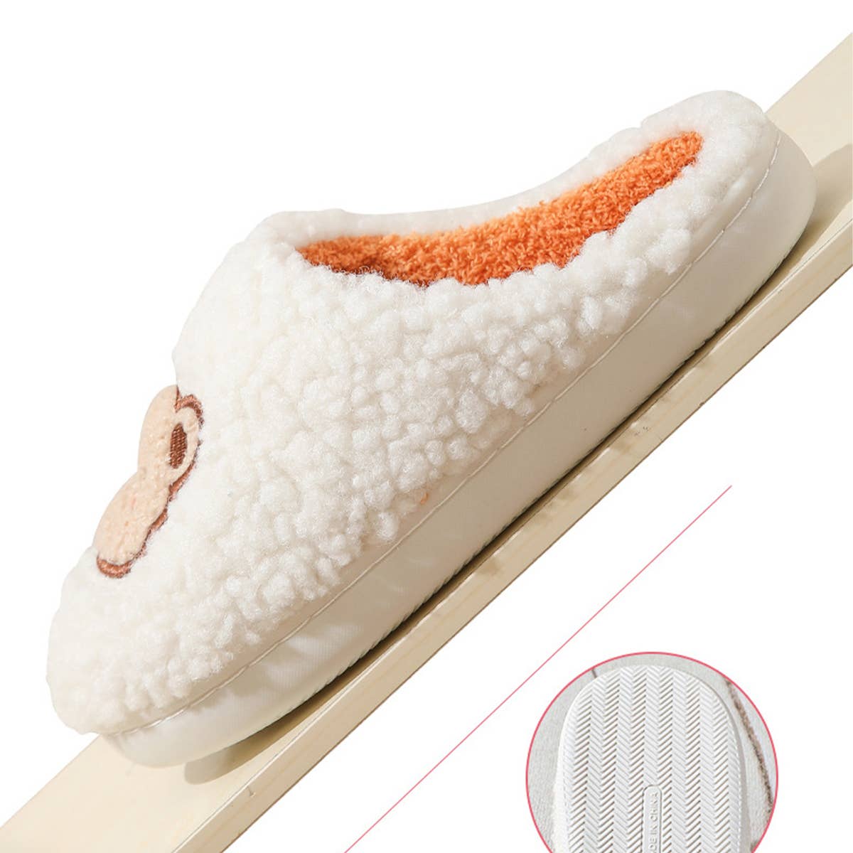 CUTE CARTOON BEAR PLUSH WARM COTTON SLIPPERS_CWSHS0852