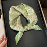 GREEN FLORAL SQUARE NECK SCARF FOR WOMEN_CWASC0538