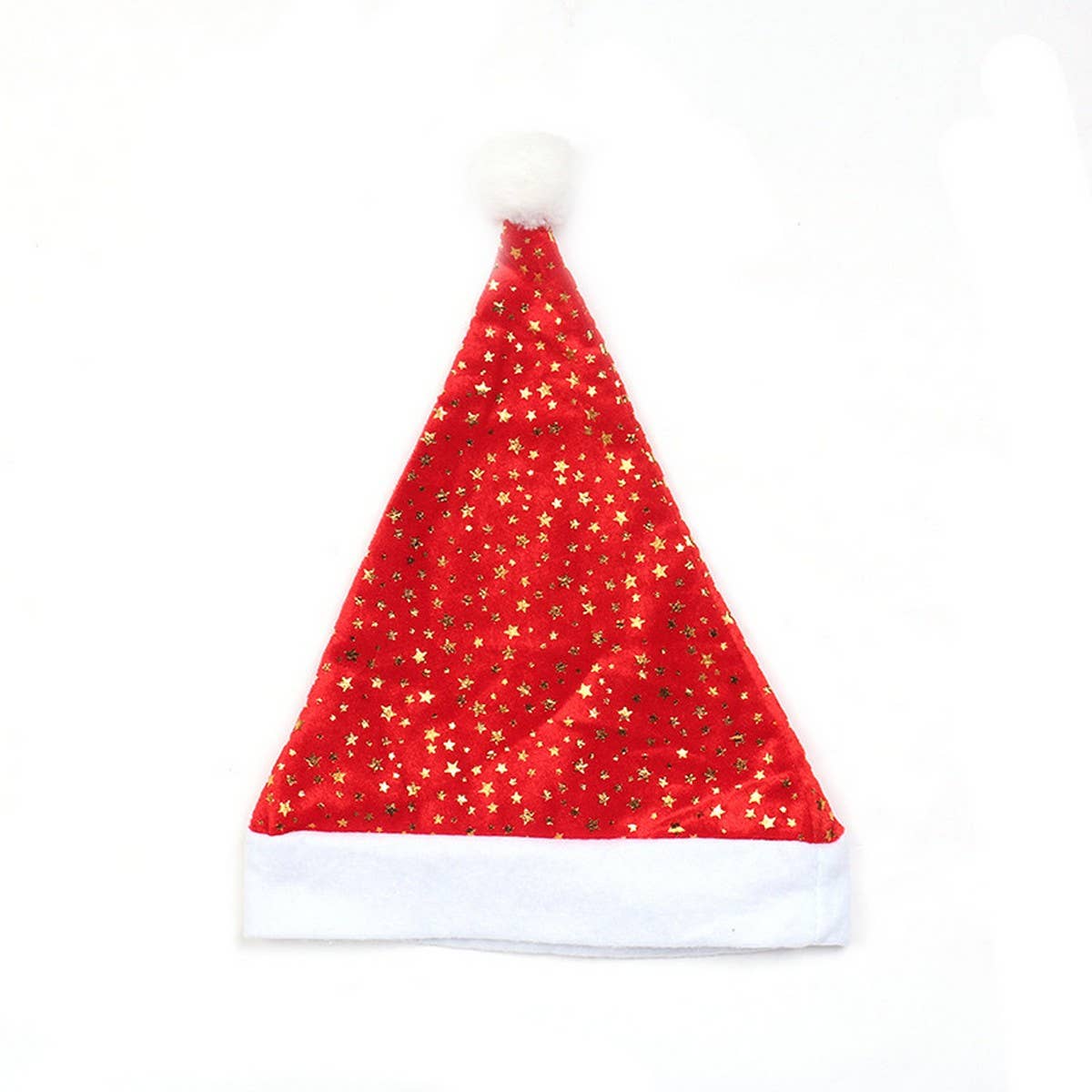 LUXURY PLUSH SANTA HAT WITH GOLD SNOWFLAKES_CWAJE05371
