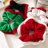 8Pcs Xmas Plush Hair Scrunchies Jingle Bells_Cwaha07590
