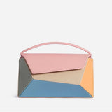 GEOMETRIC CONTRASTING COLOR PATCHWORK HANDL BAG_CWAB1932