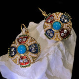 RETRO THREE DIMENSIONAL DIAMOND EARRINGS_CWAJE1114