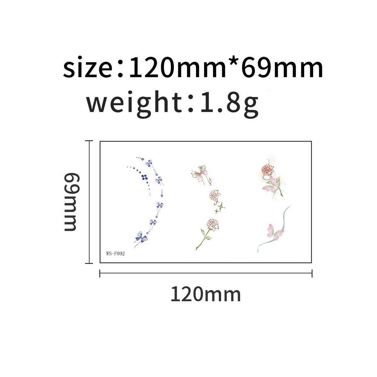 CUTE CARTOON EAR TATTOOS WATERPROOF STICKER SET_CWMM8394