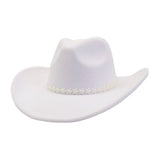 Western Ethnic Felt Cowboy Fedora Hat_Cwah04433