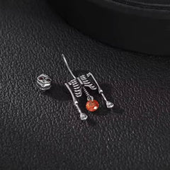 HALLOWEEN SKULL PEARL DANGLE BELLY BUTTON RING_CWMM9468