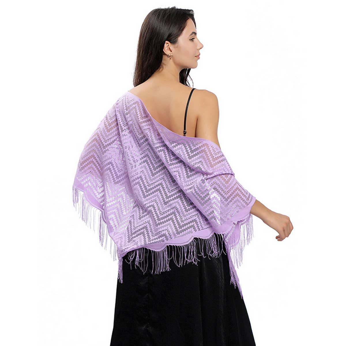 LACE WAVE TRIANGLE SCARF PARTY WRAP FOR WOMEN_CWASC1084
