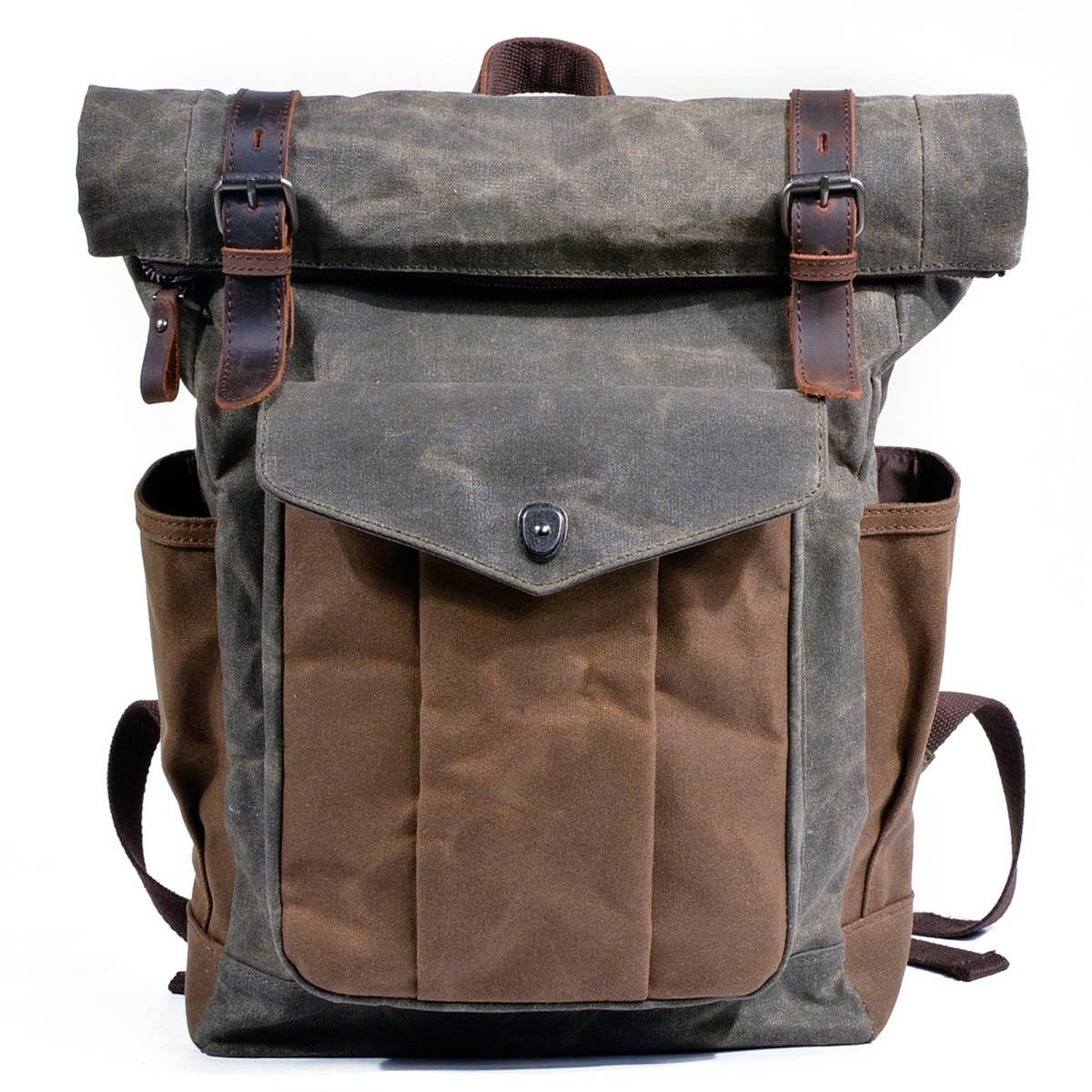 Unisex Waxed Canvas Travel Laptop Backpack_Cwab5531