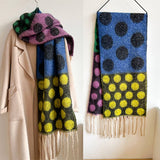 RETRO POLKA DOT WOOL LIKE THICK SCARF SHAWL WINTER_CWASC1440