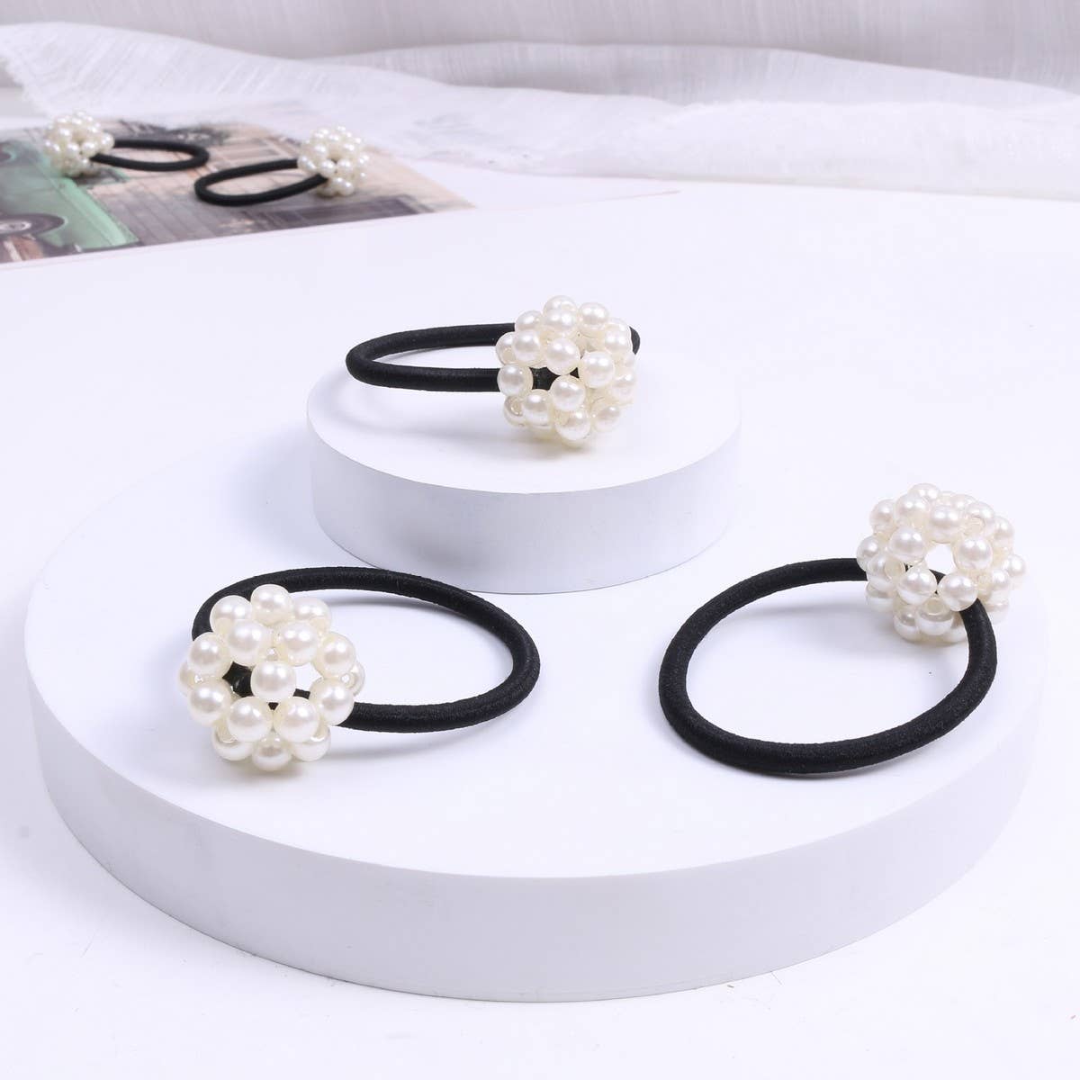 ELEGANT PEARL HAIR TIE SIMPLE ELASTIC BAND_CWAHA6867