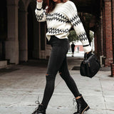 Vintage Argyle Jacquard Crew Neck Jumper