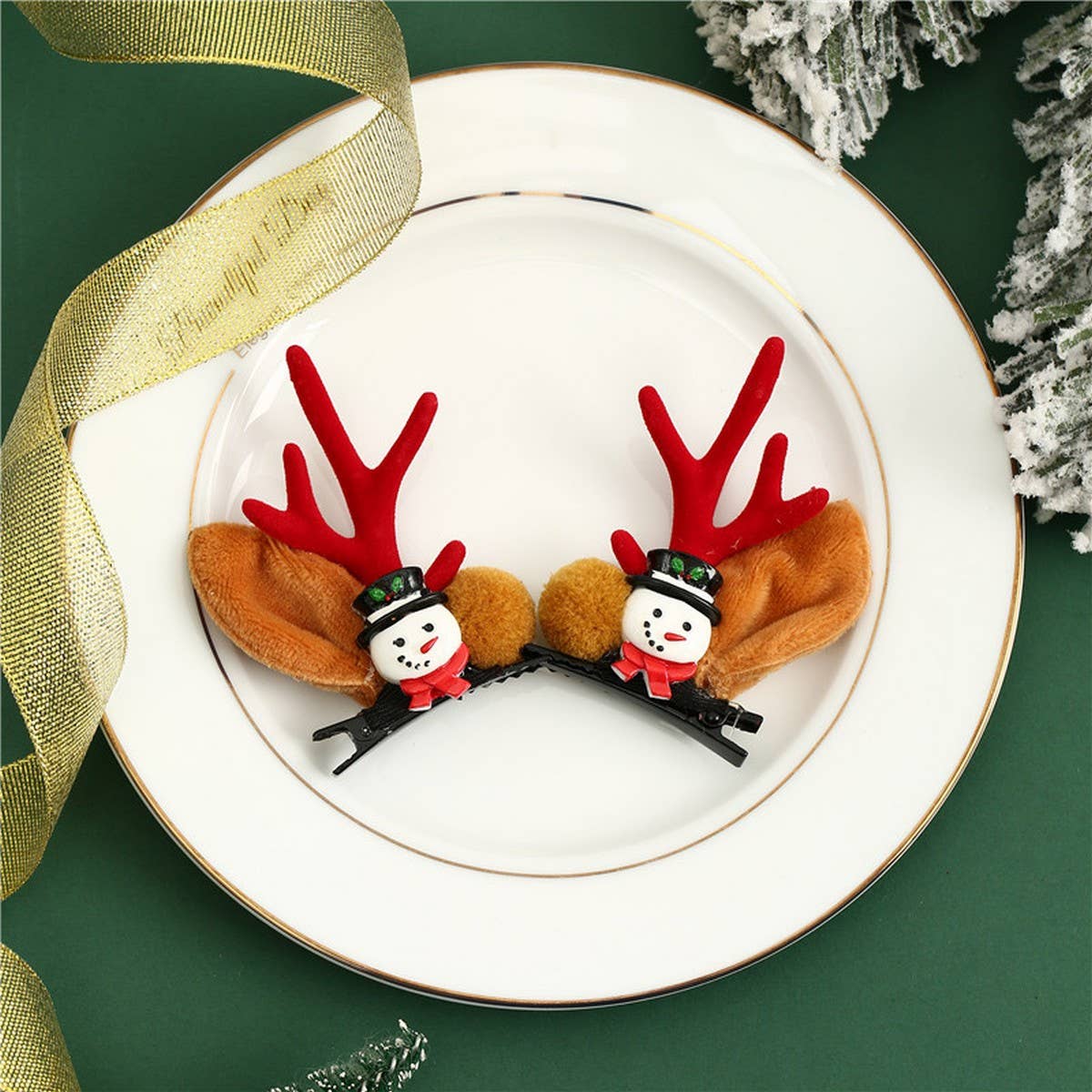 CHRISTMAS CUTE ELK ANTLERS HAIRPIN_CWAHA2747