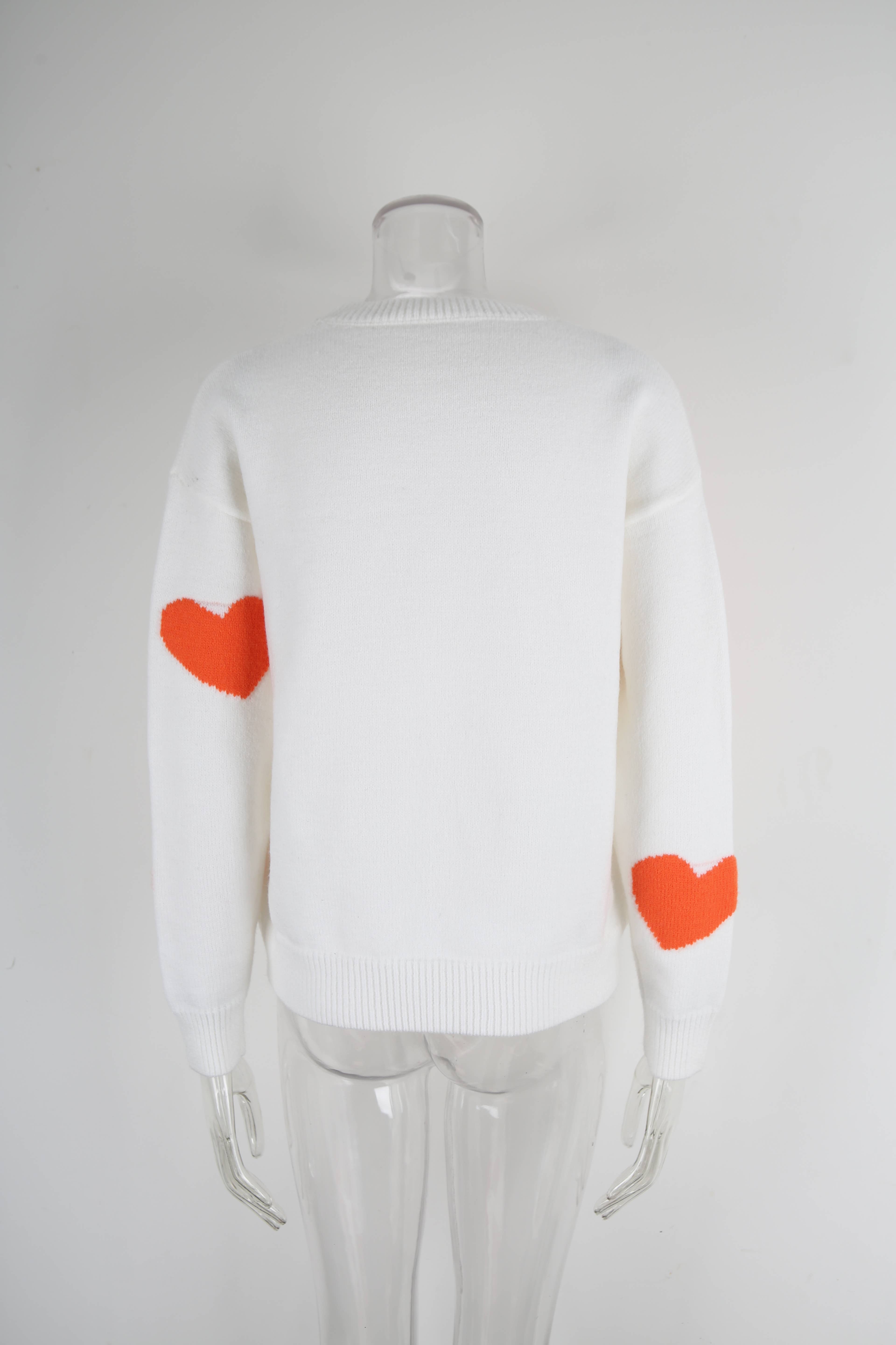 Valentines Day Jacquard Round-Neck Sweater