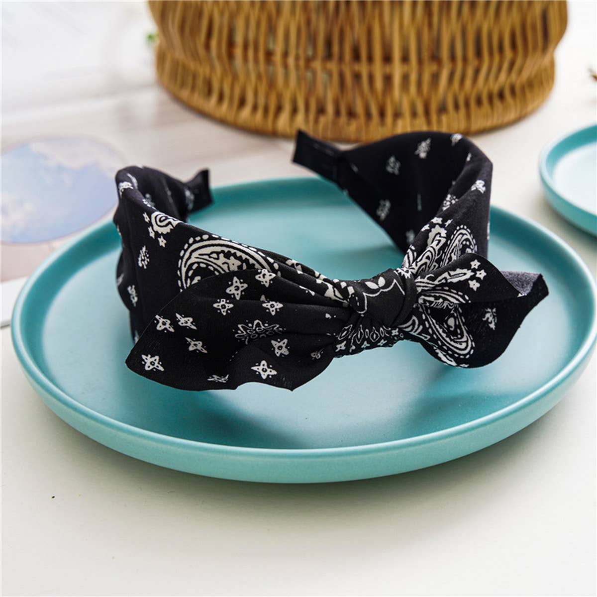 Women New Cashew Nut Flower Wide Headband_Cwaha0831