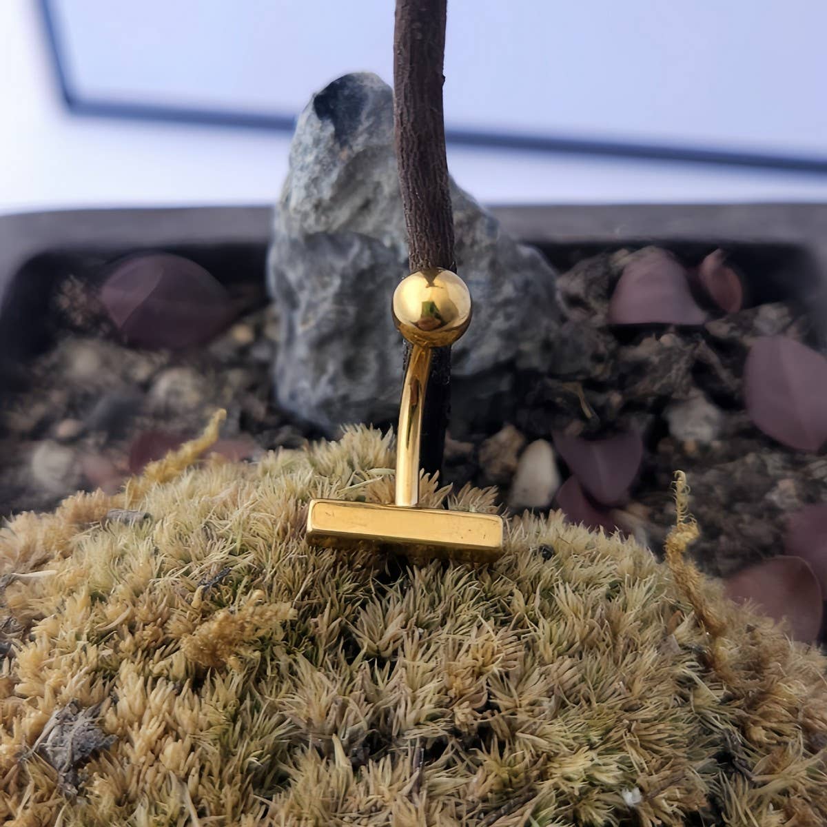 GOLD STAINLESS STEEL BELLY RING NAVEL PIERCING_CWMM9329