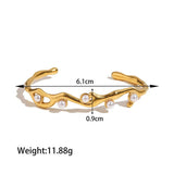GOLD STAINLESS STEEL PEARL OPEN CUFF BRACELET_CWAJE4618