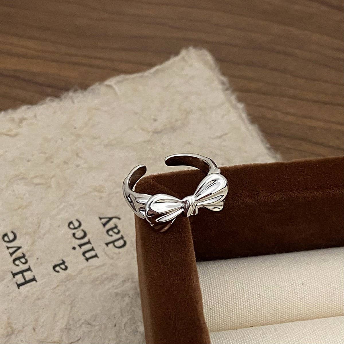 EXQUISITE HIGH GRADE BOWKNOT OPEN RING FOR WOMEN_CWAJE3095