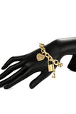 Embossed Heart And Lock Shaped Pendent Bracelet_Cwaje245