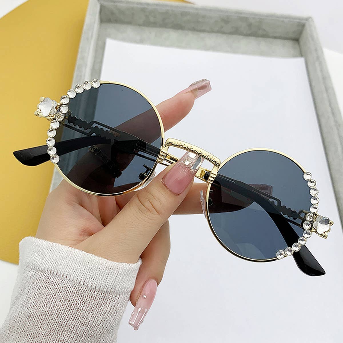Women Round Frame Sunglasses_Cwasg0222